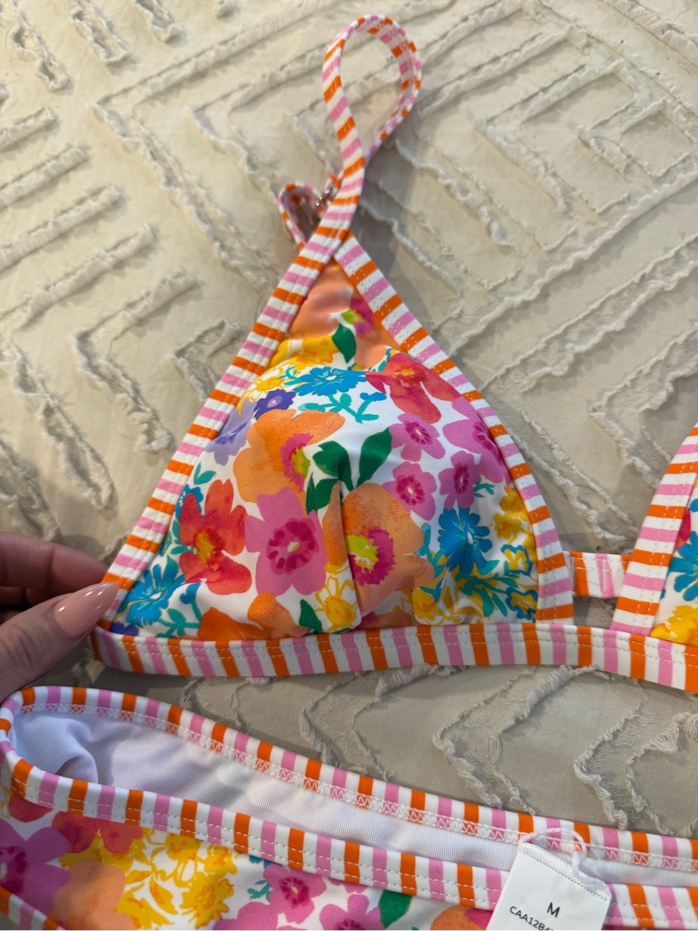 Women’s NWT Cupshe Floral Bikini Set - Multicolor - Small Top - Medium Bottom - Picture 2 of 5